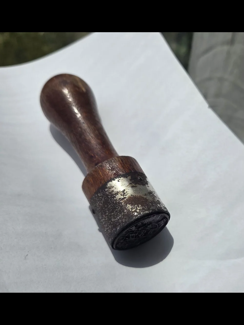 Antique Ink Stamp Wood Handle Possible Japanese Pharmaceutical Co.